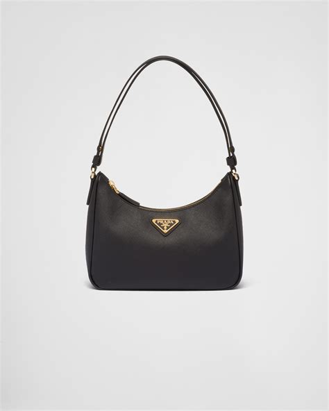 prada black soft leather bag|prada leather bag women black.